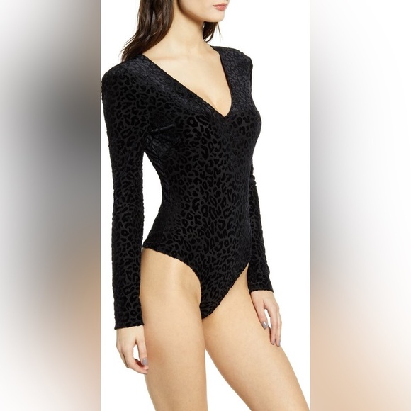 NWT ASTR the Label Inca Bodysuit in Black Leopard Burnout - Picture 6 of 13